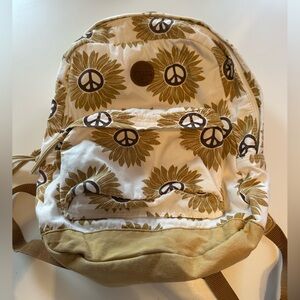 O’Neil floral peace sign canvas backpack